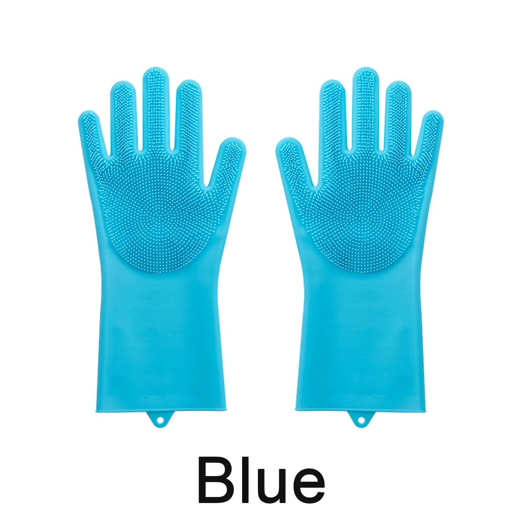 Silicone Pet Bathing Gloves with Massage Bristles - Waterproof, Anti-Scratch & Bite-Proof for Dogs & Cats, Deep Cleaning & Fur Removal, Dry & Wet Use