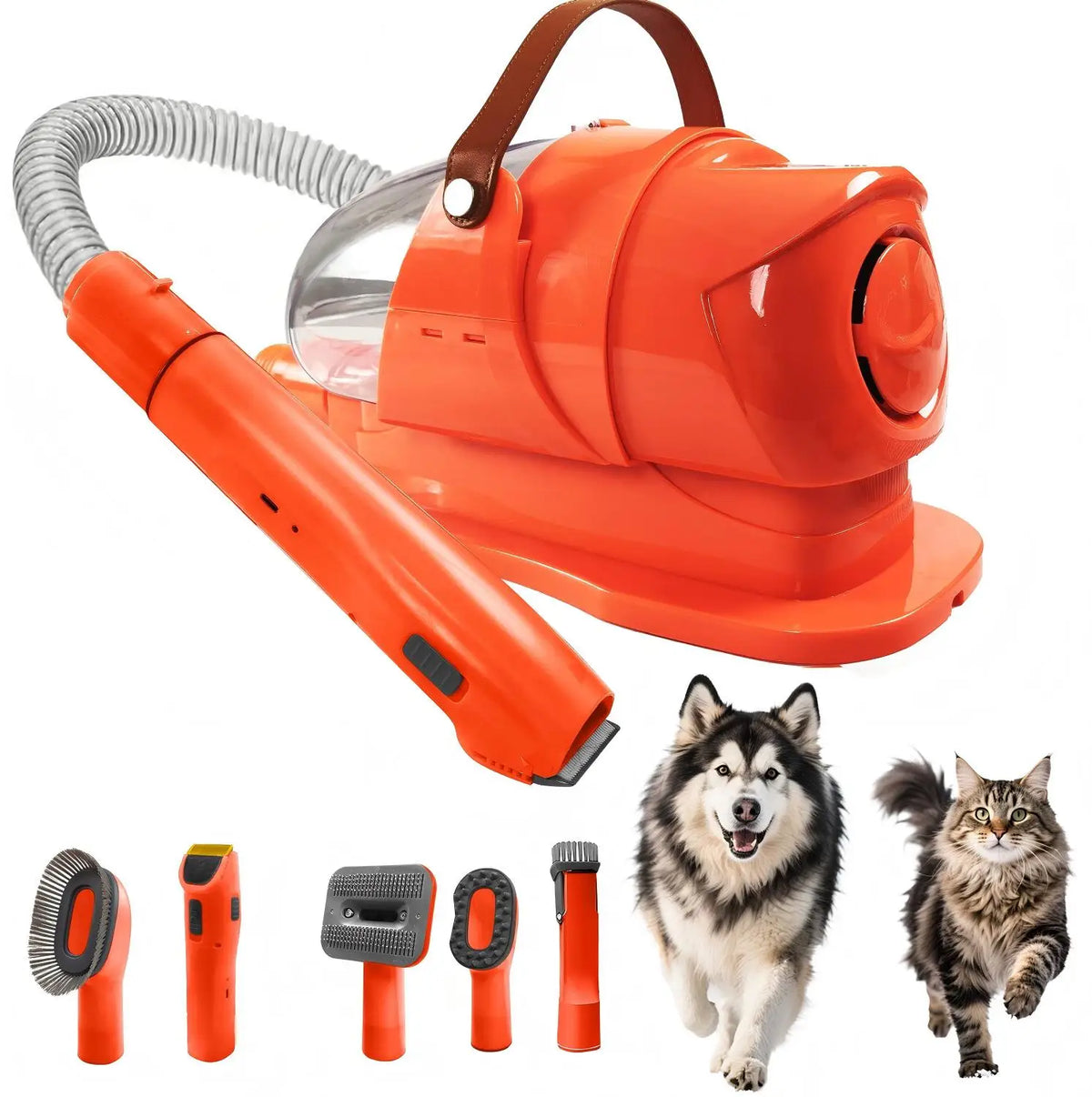 Pet Grooming Vacuum Kit: Powerful vacuum suction removes 99% of pet hair; includes a professional clipper; a versatile grooming tool suitable for dogs, cats, and other animals
