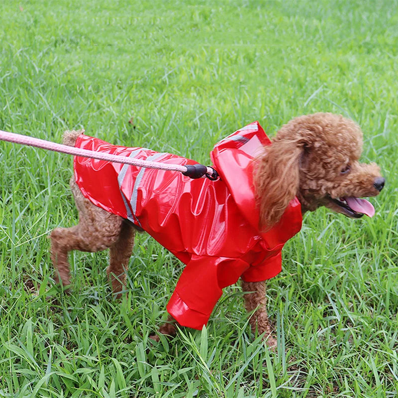 Summer Outdoor Puppy Pet Rain Coat S-XL Hoody Waterproof Jackets PU Raincoat for Dogs Cats Apparel Clothes