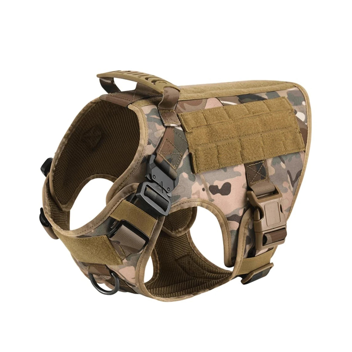 Tactical Dog Harness Collar Leash Molle Pouches For Medium Large Dogs