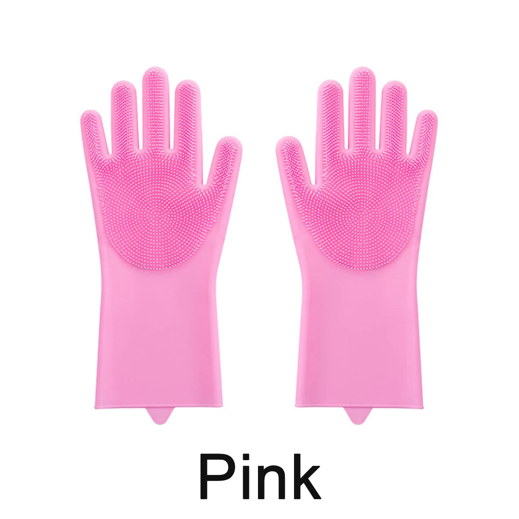 Silicone Pet Bathing Gloves with Massage Bristles - Waterproof, Anti-Scratch & Bite-Proof for Dogs & Cats, Deep Cleaning & Fur Removal, Dry & Wet Use