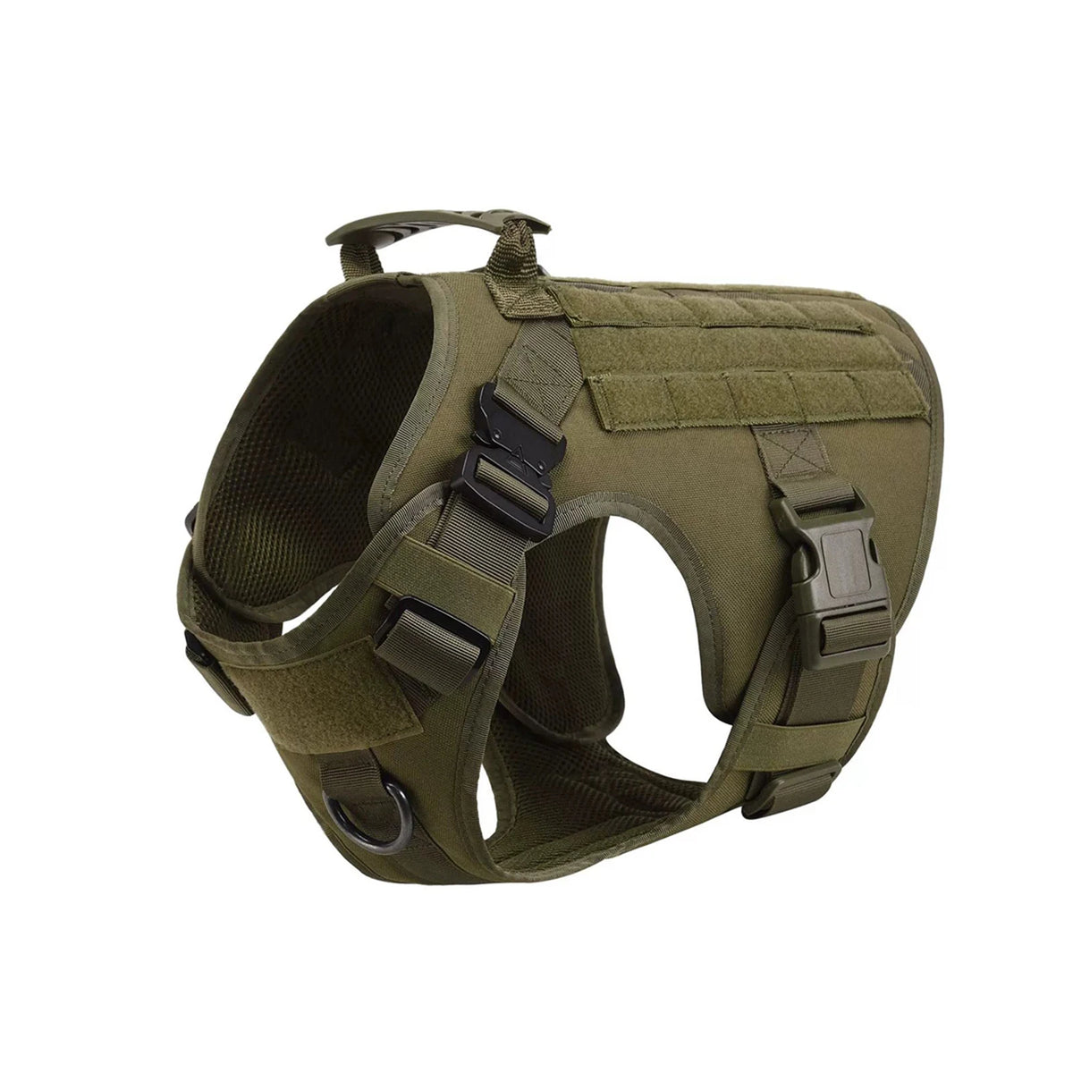 Tactical Dog Harness Collar Leash Molle Pouches For Medium Large Dogs