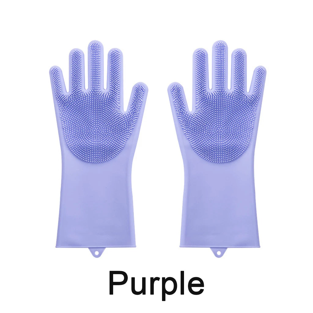 Silicone Pet Bathing Gloves with Massage Bristles - Waterproof, Anti-Scratch & Bite-Proof for Dogs & Cats, Deep Cleaning & Fur Removal, Dry & Wet Use