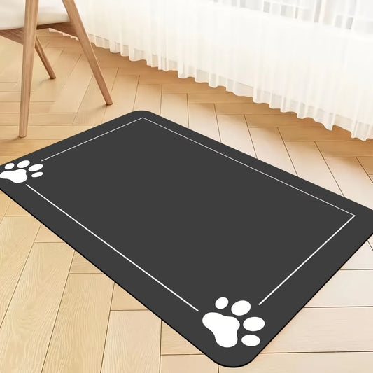 Feeding Mat for Dogs and Cats Heavy Duty Rubber Bottom Non Slip Water Absorbent Food Bowl Mat