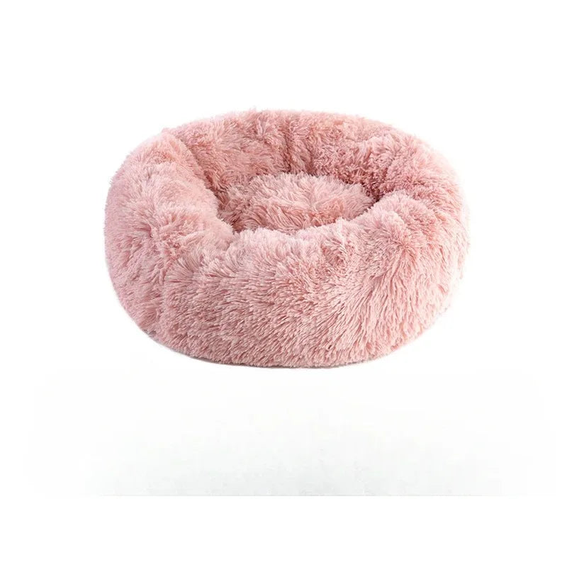 Soft Pet Cat Dog Round Bed Pad Plush Warm Faux Fur