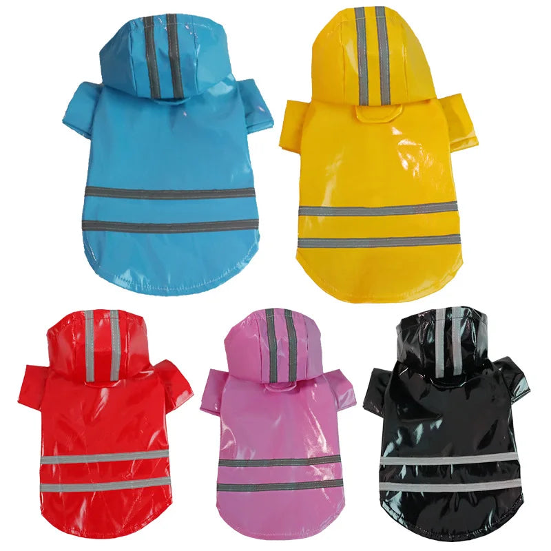 Summer Outdoor Puppy Pet Rain Coat S-XL Hoody Waterproof Jackets PU Raincoat for Dogs Cats Apparel Clothes