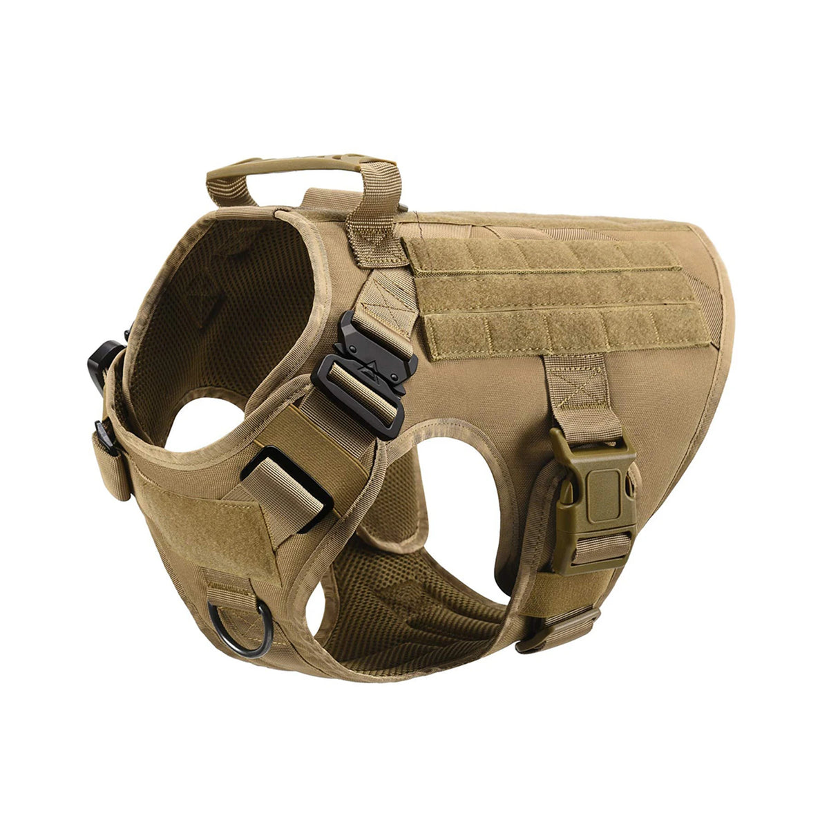 Tactical Dog Harness Collar Leash Molle Pouches For Medium Large Dogs